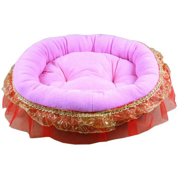 Pink Plush Round Cushion Pet Bed